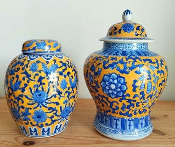 Gemberpot (2) - Porselein - Stijl Qianlong