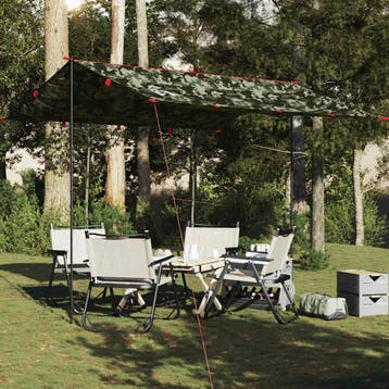 vidaXL Kampeerluifel waterdicht 306x306 cm camouflage, Verzenden