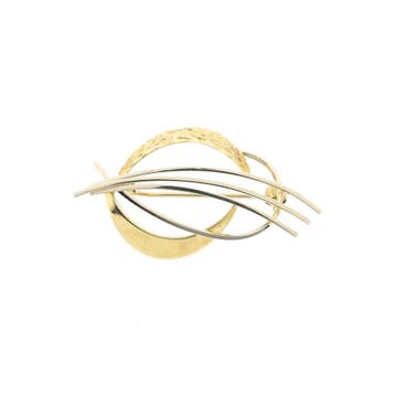 Vintage bicolor gouden broche, Ophalen of Verzenden