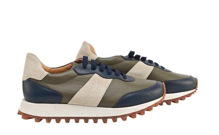 TESTONI - 8 UK - 42 IT - Sneaker Shoes Calf Navy / Fir Tree, Kleding | Heren, Schoenen