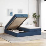 vidaXL Ottoman bed met matrassen 180x200cm stof blauw, Verzenden