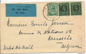Maleisië 1933/1949 - Drie brieven uit Malaya / Straits, Postzegels en Munten, Gestempeld