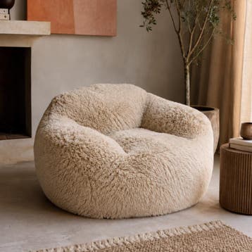 Fauteuil en fausse fourrure - 99 x 99 x 69 cm, Huis en Inrichting, Fauteuils, Verzenden