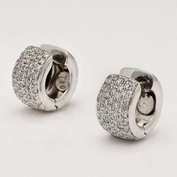 Boucles doreilles - 18 carats Or blanc Diamant (Naturelle), Nieuw