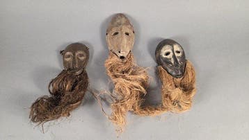 Drie houten maskers - Lega - DR Congo (Zonder minimumprijs), Antiek en Kunst