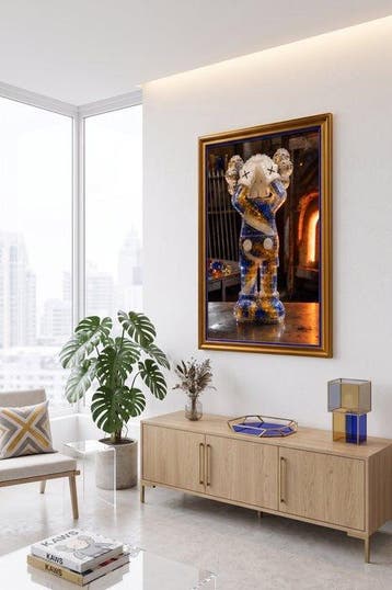 daveY - KAWS LEGO –Murano Relic (Azzurro & Oro), Nieuw