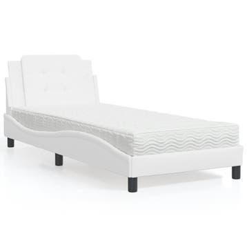 vidaXL Bedframe zonder matras Zadar kunstleer wit 90x190, Verzenden