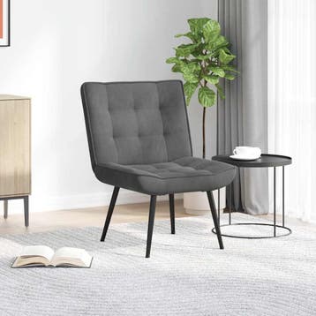 vidaXL Relaxstoel 64x74x84 cm fluweel donkergrijs, Huis en Inrichting, Verzenden, Nieuw