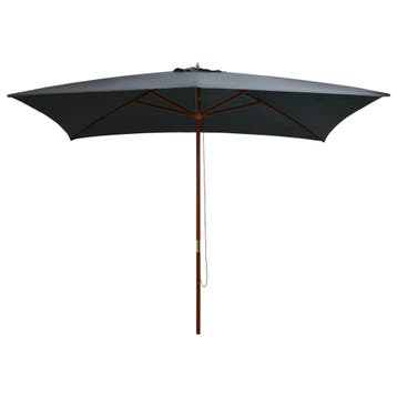 vidaXL Parasol met houten paal 200x300 cm antraciet, Verzenden