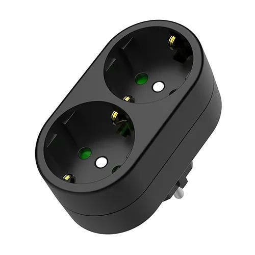 Verdeelstekker + RA 2V verticaal zwart, Huis en Inrichting, Lampen | Overige, Nieuw, Verzenden