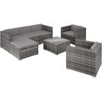 tectake Wicker loungeset Lignano met 2 fauteuils - grijs, Tuin en Terras, Verzenden, Nieuw