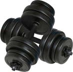 2dekans | Juskys Dumbbellset - Totaal 30kg - 2 stuks - Zwart, Sport en Fitness, Fitnessmaterialen, Ophalen of Verzenden, Nieuw