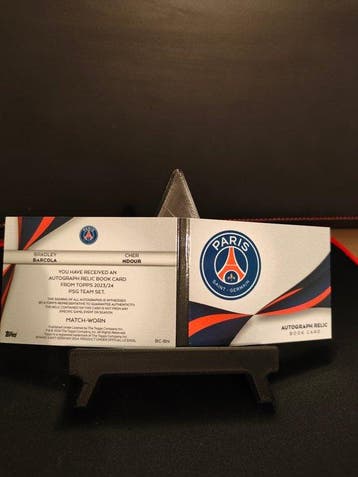 2024 Topps PSG Bradley Barcola & Cher Ndour /5 Auto Carte, Nieuw
