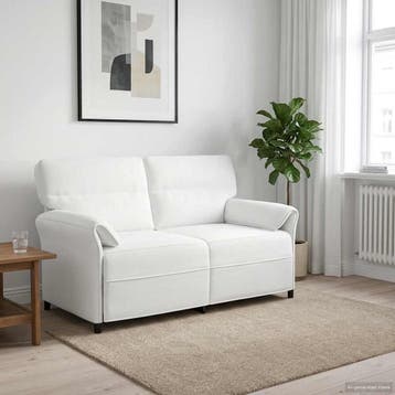 vidaXL 2-Zits Sofa 2-zits Wit 158 x 83 x 95 cm Stof, Verzenden, Nieuw