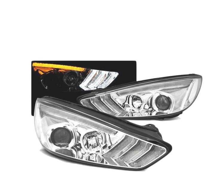 Phares Led Dynamique Drl Pour Ford Focus Mk3 15-18 Chromé, Auto-onderdelen, Verlichting, Verzenden