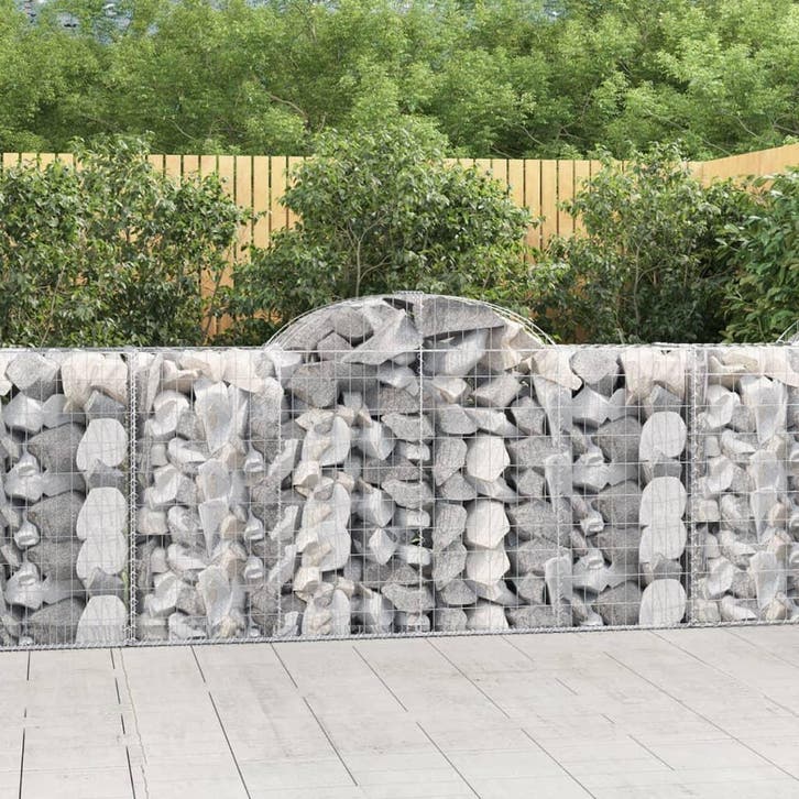 vidaXL Schanskorven 15 st gewelfd 200x50x100/120 cm ijzer, Tuin en Terras, Bloempotten, Nieuw, Verzenden