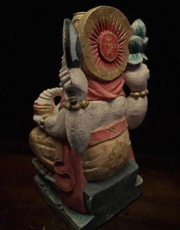 Antica Statua di Ganesha dipinta - Beeld - Ganesh - Balinese