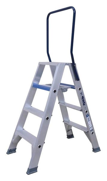 Aluminium dubbele trap 4 treden, Doe-het-zelf en Bouw, Ophalen of Verzenden, Nieuw