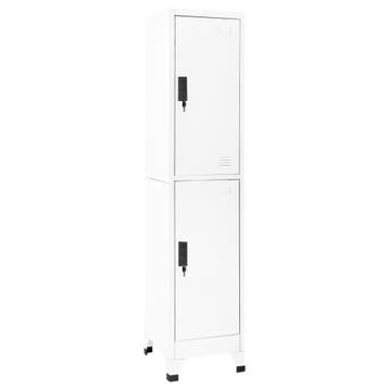 vidaXL Lockerkast 38x45x180 cm staal wit, Verzenden, Nieuw