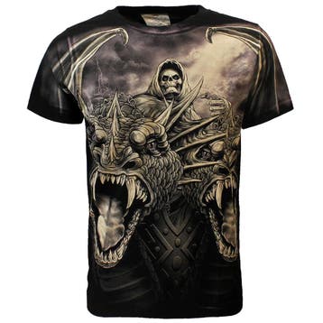 Rock Eagle Biker The Serpent Double Headed Dragon T-Shirt Zw, Kleding | Heren, Nieuw
