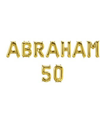Gouden Ballonnen Set 50 Jaar Abraham 1,9m, Verzenden
