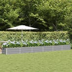vidaXL Plantenbak Lichtgrijs 600 x 80 x 45 cm Staal, Verzenden, Nieuw