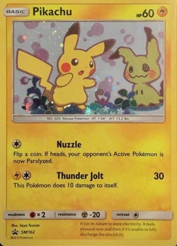 Pokémon - 1 Graded card - Pikachu #SM162 Holo, Promo card -