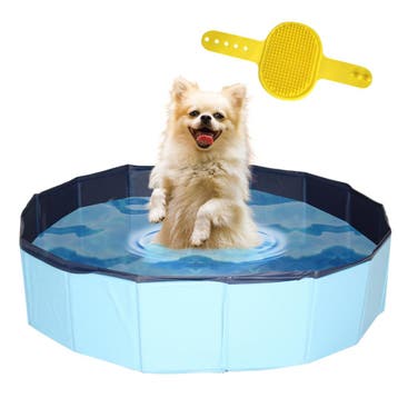 Lendo Online Piscine pour Chien Pliable Ø80 cm Bleue