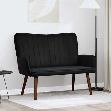 vidaXL 2-Zits Sofa Zwart 115 x 61 x 87 cm fluweel, Verzenden, Nieuw