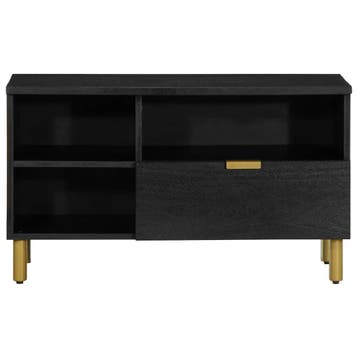 vidaXL Tv-meubel 80x33x46 cm bewerkt hout zwart, Huis en Inrichting, Verzenden, Nieuw