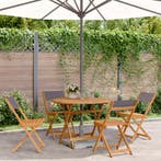 vidaXL 5-delige Tuinset massief hout en stof, Verzenden, Nieuw, Tuinset