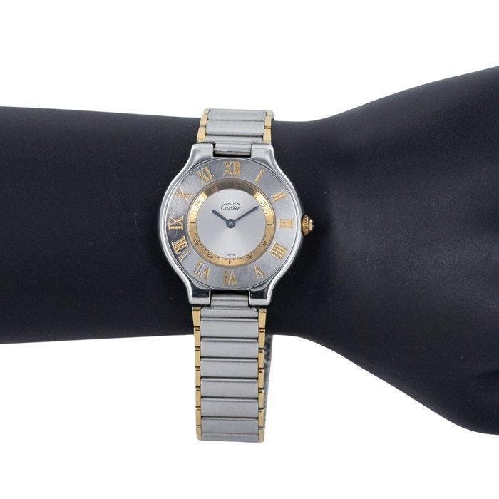 Cartier - Must de Cartier 21 - Sans prix de réserve - 1330 -, Handtassen en Accessoires, Horloges | Heren