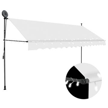 vidaXL Luifel handmatig uitschuifbaar met LED 400 cm, Verzenden