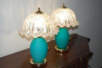 A.V. Light - Lampe de table (2) - Émeraude - Verre de, Antiquités & Art