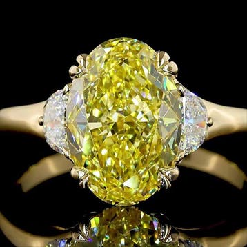 Zonder minimumprijs - Ring - 14 karaat Geel goud - 3.02ct., Nieuw