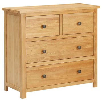 vidaXL Ladekast 80x33,5x75 cm massief eikenhout, Verzenden, Nieuw
