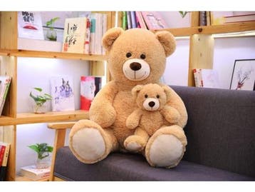 Veiling - iBello knuffel beer met baby 80 cm