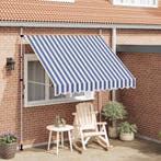 vidaXL Luifel handmatig uittrekbaar 250 cm blauw en witte, Verzenden, Nieuw