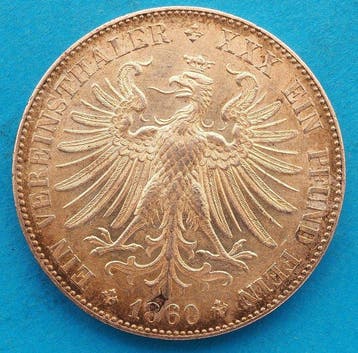 Duitsland, Frankfurt. Thaler Ciudad Libre Imperial de