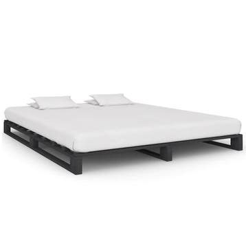 vidaXL Bedframe pallet massief grenenhout grijs 200x200 cm, Verzenden, Nieuw