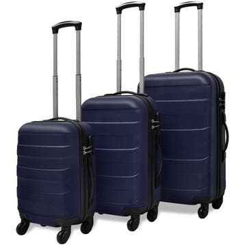 vidaXL 3-delige Kofferset hard 45,5/55/66 cm blauw, Bijoux, Sacs & Beauté, Valises, Verzenden