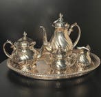 Koffie- en theeservies (5) - Verzilverd, Porselein, Metaal -