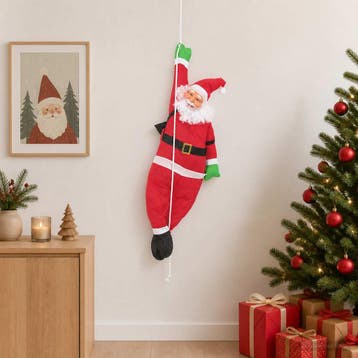 vidaXL Hangende kerstman op touw Rood 30 x 15 x 130 cm, Verzenden, Nieuw