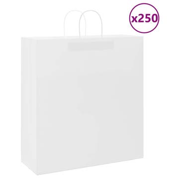 vidaXL Papieren zakken 250 st met hengsels 45x17x48 cm wit, Divers, Emballage cadeau, Verzenden