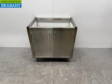 Base en acier inoxydable avec 2 portes à charnières 86,5 x, Verzenden