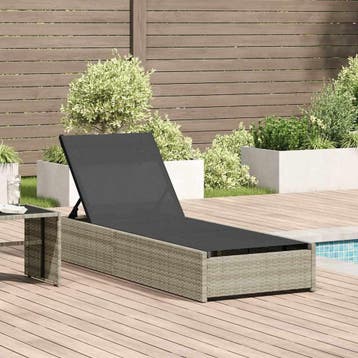 vidaXL Ligstoel Beige 200.5 x 70 x 75 cm poly rattan, Verzenden