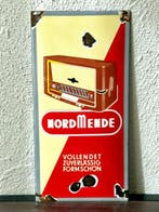 No reserve- Gebold emaille reclamebord Nordmende Lampenradio