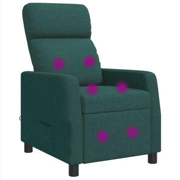 vidaXL Massage Relaxstoel Donkergroen Stof, Verzenden