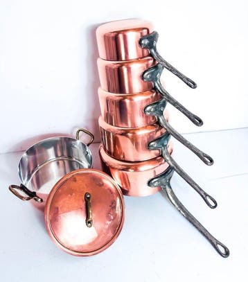 Les Metaux ouvres - Kookpottenset - Koper - Koperkleurige