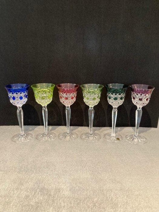 Val Saint Lambert - Wijnglas (6) - Riquewihr - Kristal - +, Antiquités & Art, Antiquités | Meubles | Tables